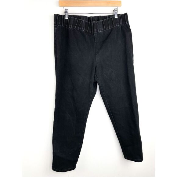 Soft Surroundings Black Stretchy Elastic Waist Pull On Denim Pants - Picture 1 of 7
